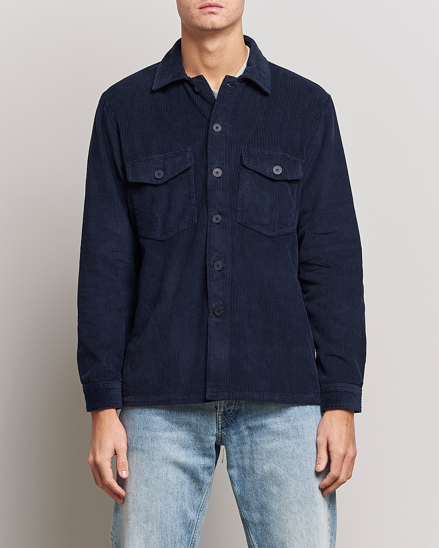Herre | A Day's March | A Day's March | Carey Cord Overshirts Navy