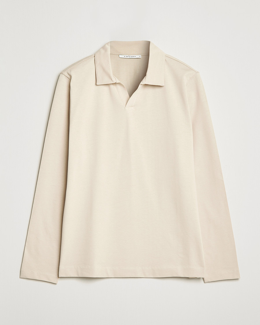 Herre | Gensere | A Day's March | Branford Long Sleeve Jersey Polo Sand