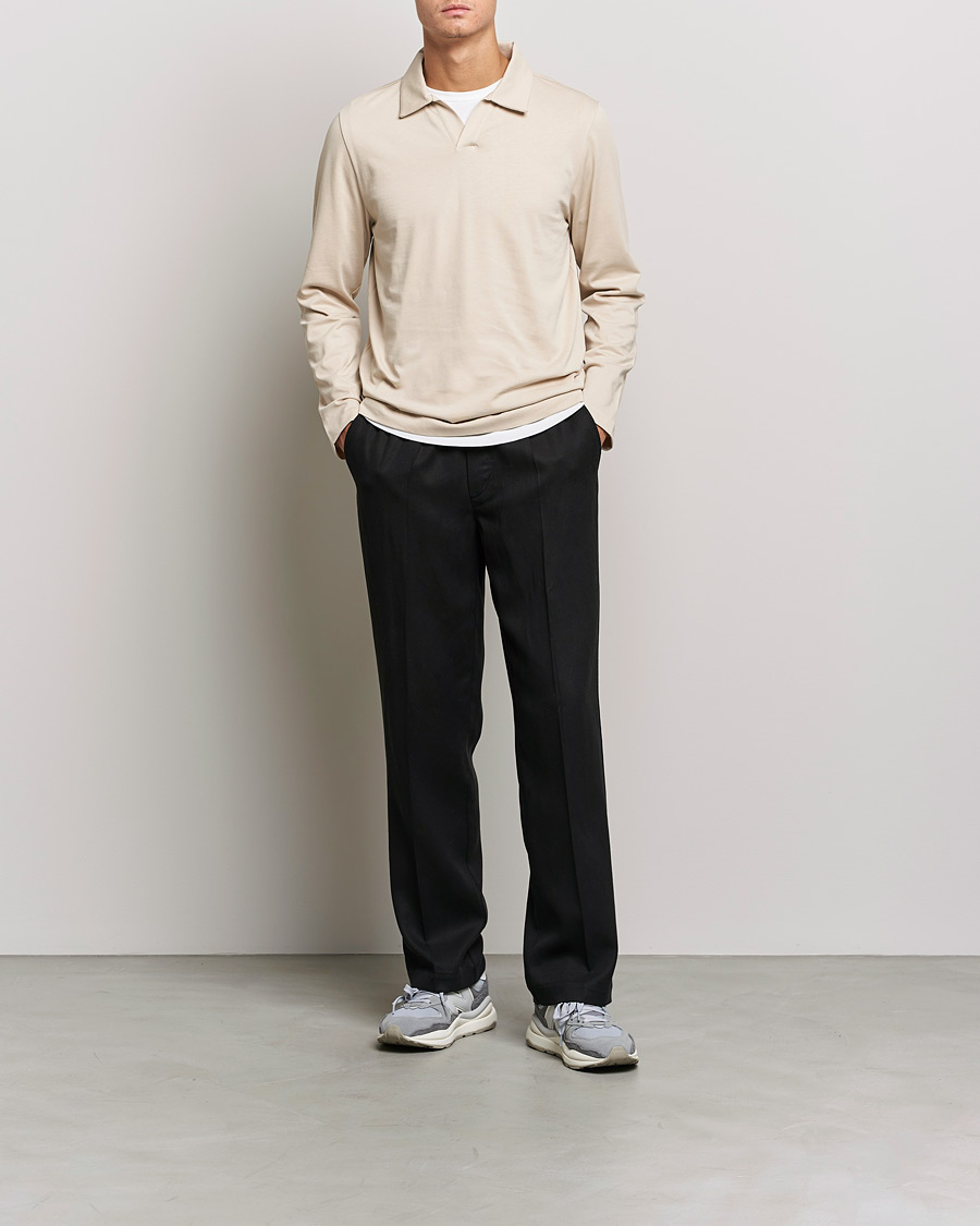 Herre |  | A Day's March | Branford Long Sleeve Jersey Polo Sand