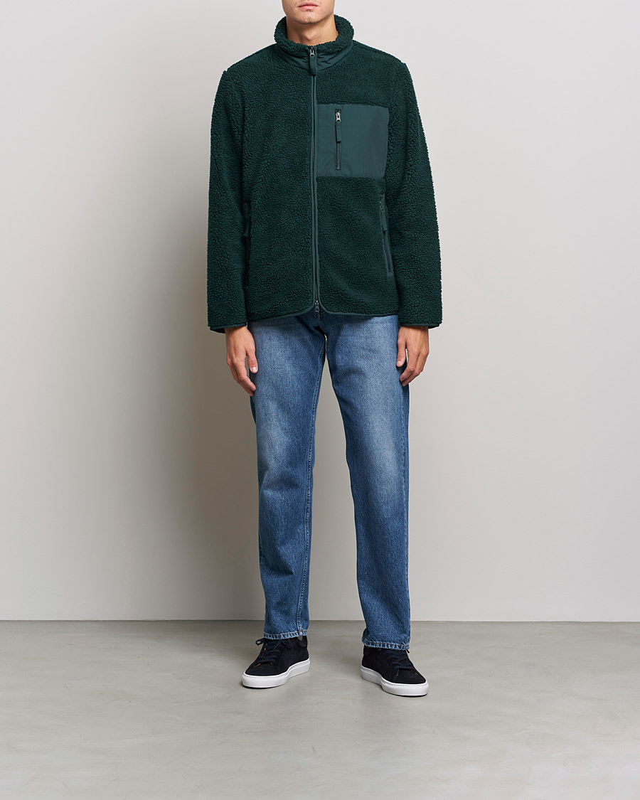 Herre | Gensere | A Day's March | Granån Recycled Fleece Jacket Bottle Green