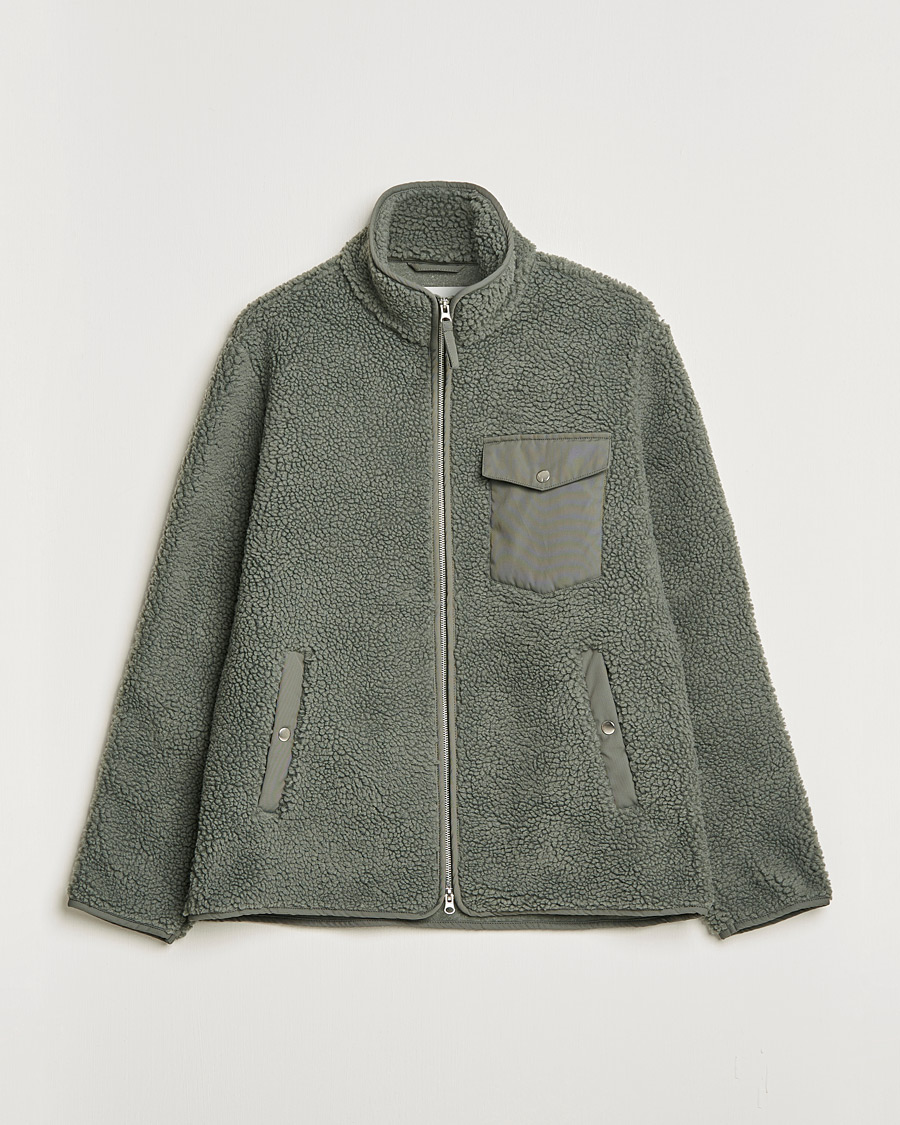 Herre | Gensere | A Day's March | Tone Pile Fleece Jacket Dusty Green