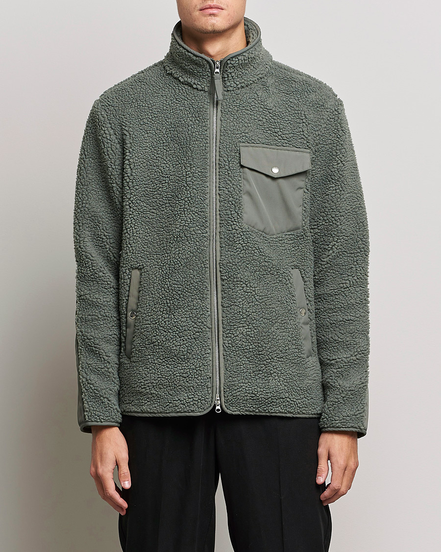 Herre | Gensere | A Day's March | Tone Pile Fleece Jacket Dusty Green