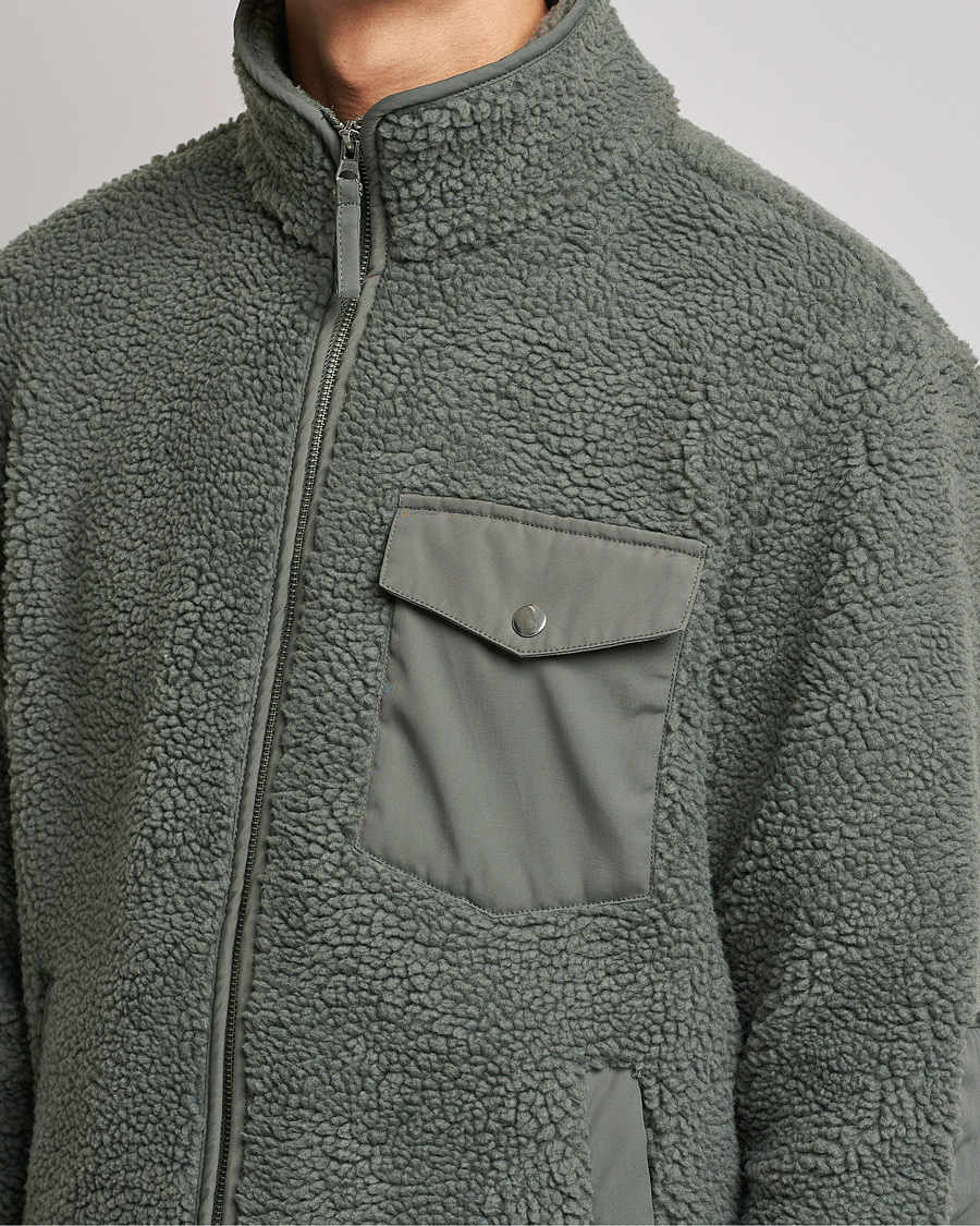 Herre | Gensere | A Day's March | Tone Pile Fleece Jacket Dusty Green