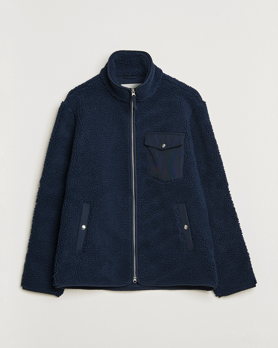 Herre | Gensere | A Day's March | Tone Pile Fleece Jacket Navy