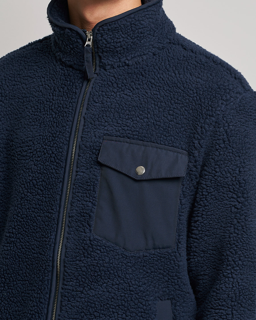 Herre | Gensere | A Day's March | Tone Pile Fleece Jacket Navy