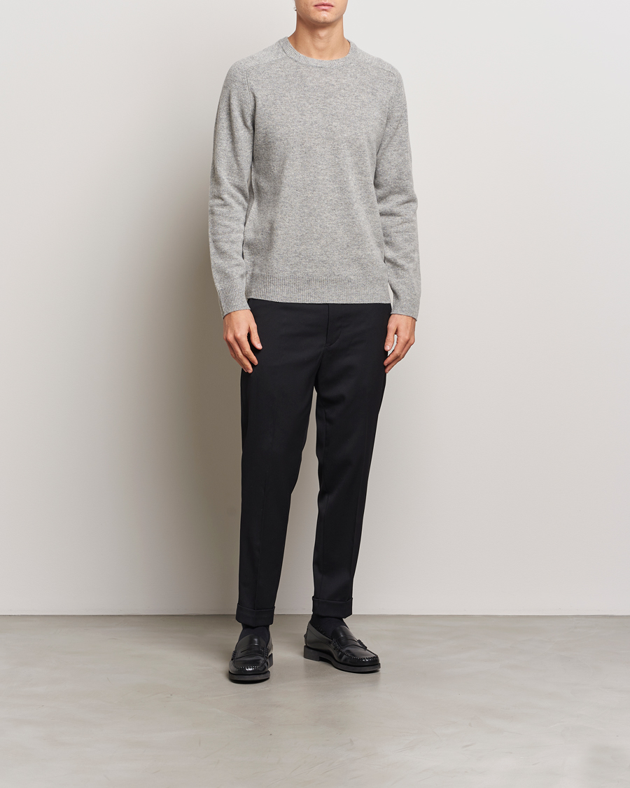 Herre | Gensere | A Day's March | Brodick Lambswool Sweater Grey Melange