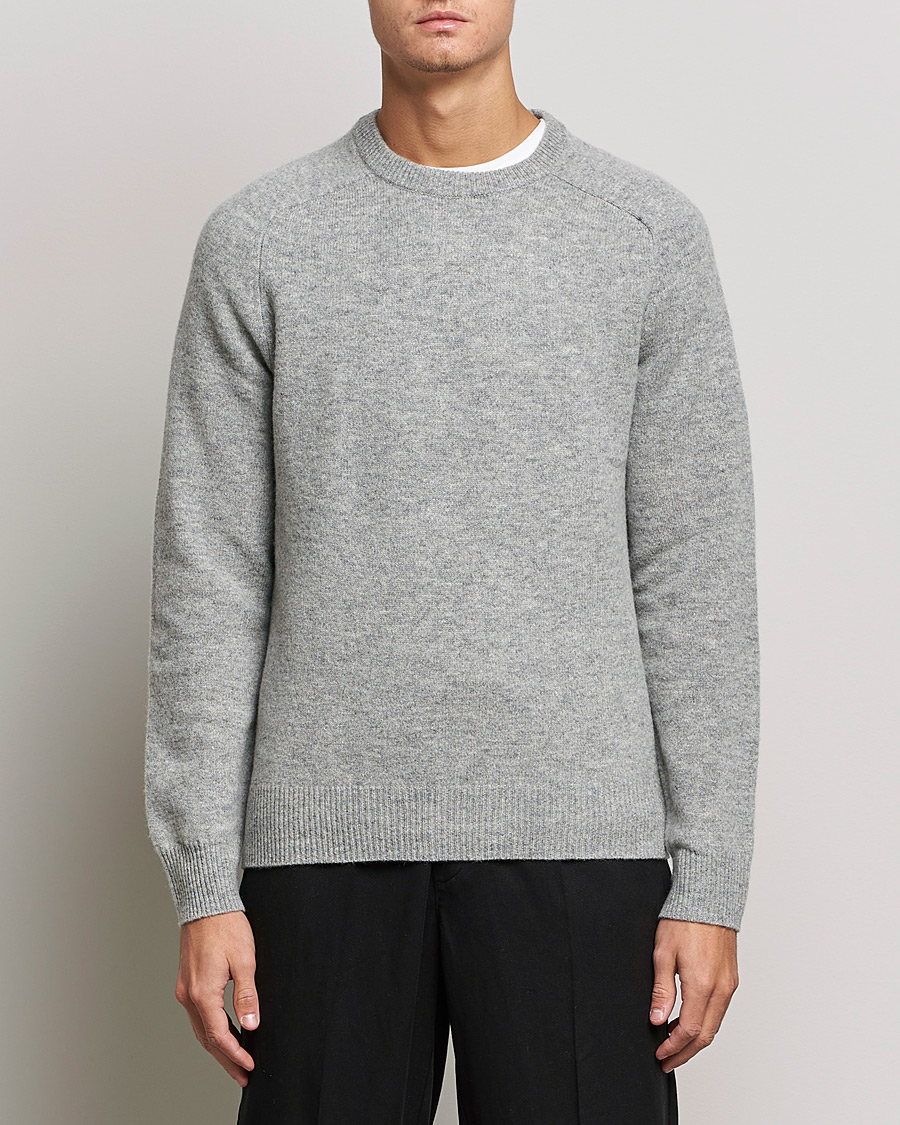 Herre | Gaver | A Day's March | Brodick Lambswool Sweater Grey Melange