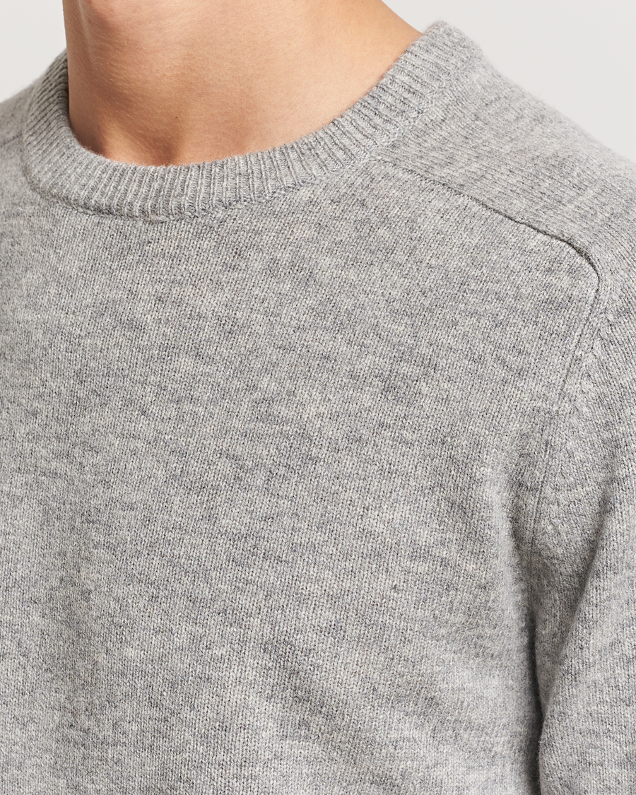 Herre | Gensere | A Day's March | Brodick Lambswool Sweater Grey Melange