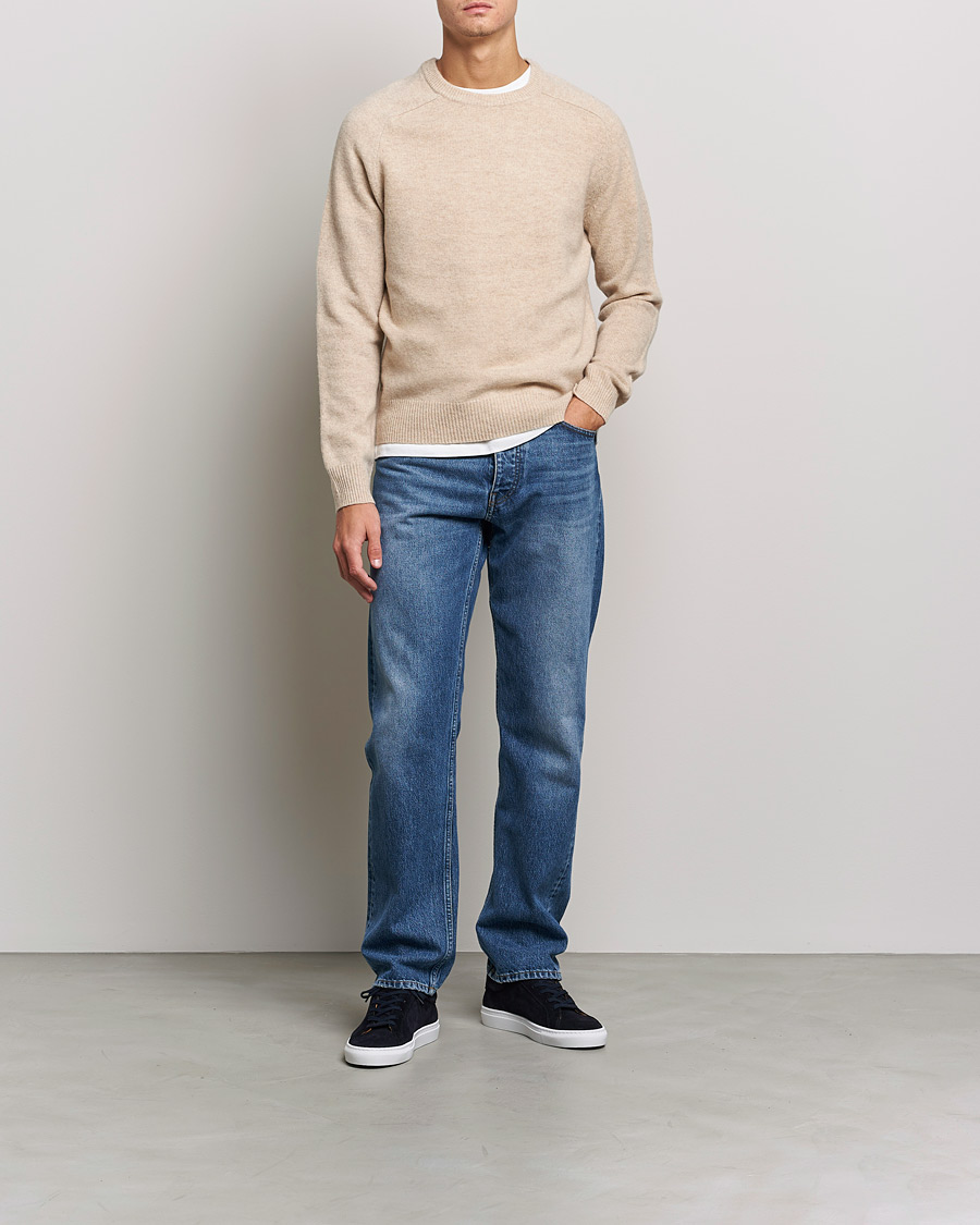 Herre | Business & Beyond | A Day's March | Brodick Lambswool Sweater Sand Melange