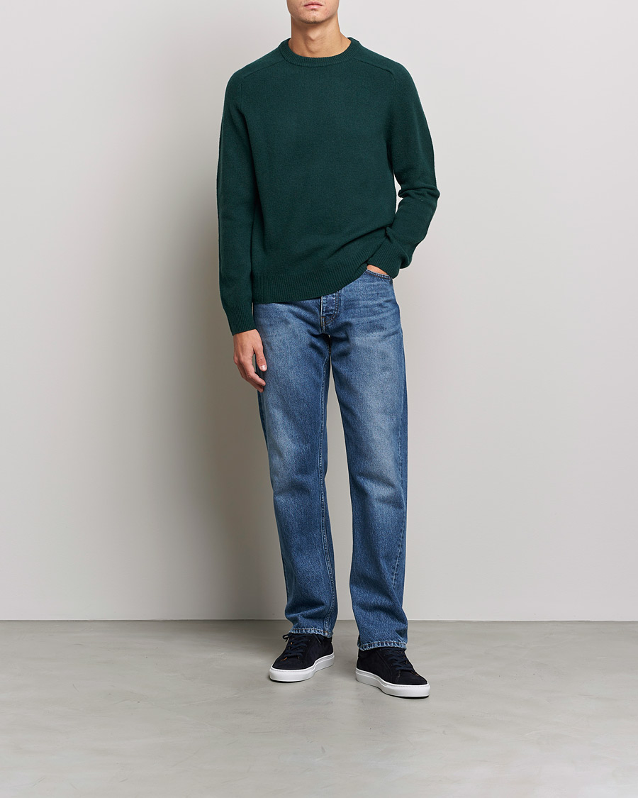Herre | Gensere | A Day's March | Brodick Lambswool Sweater Bottle Green