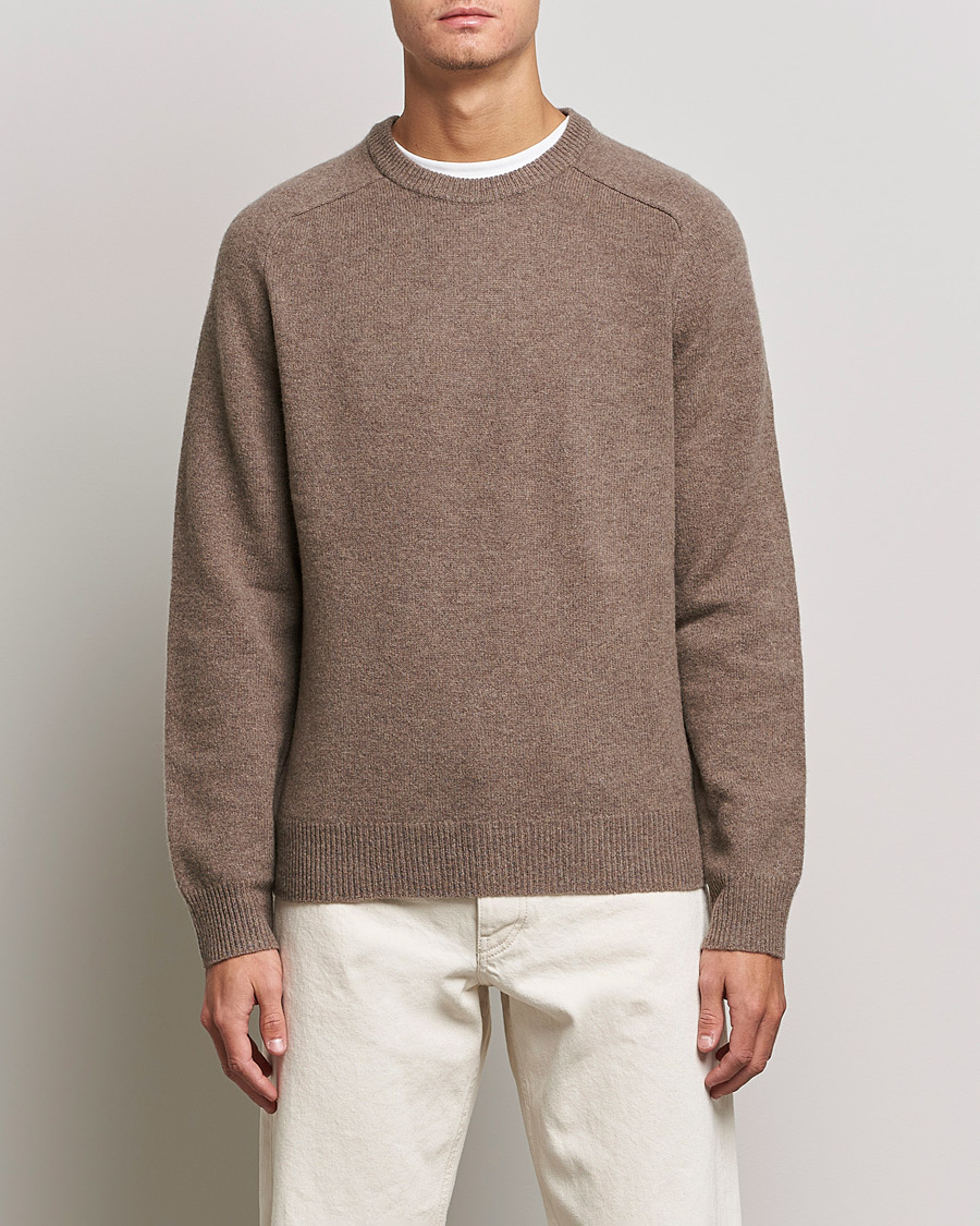 Herre | Avdelinger | A Day's March | Brodick Lambswool Sweater Taupe Melange