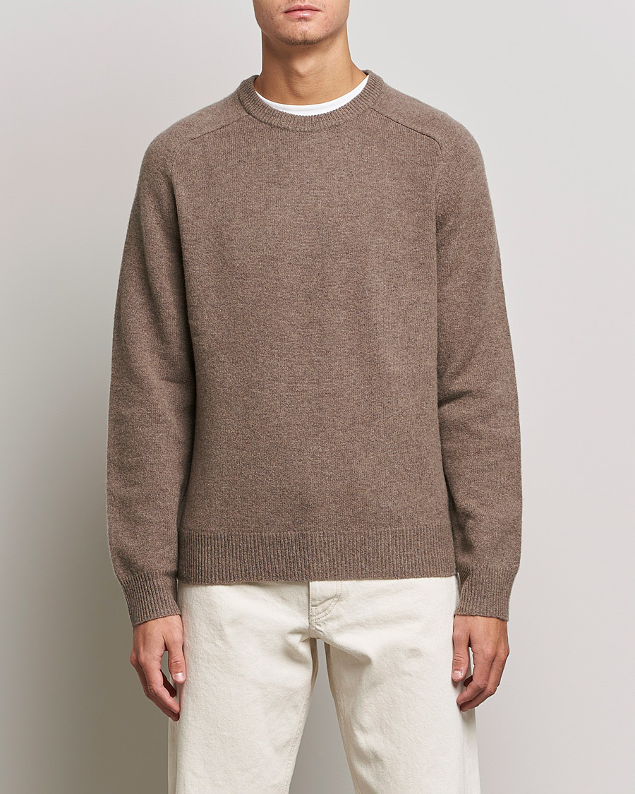 Herre | Gensere | A Day's March | Brodick Lambswool Sweater Taupe Melange