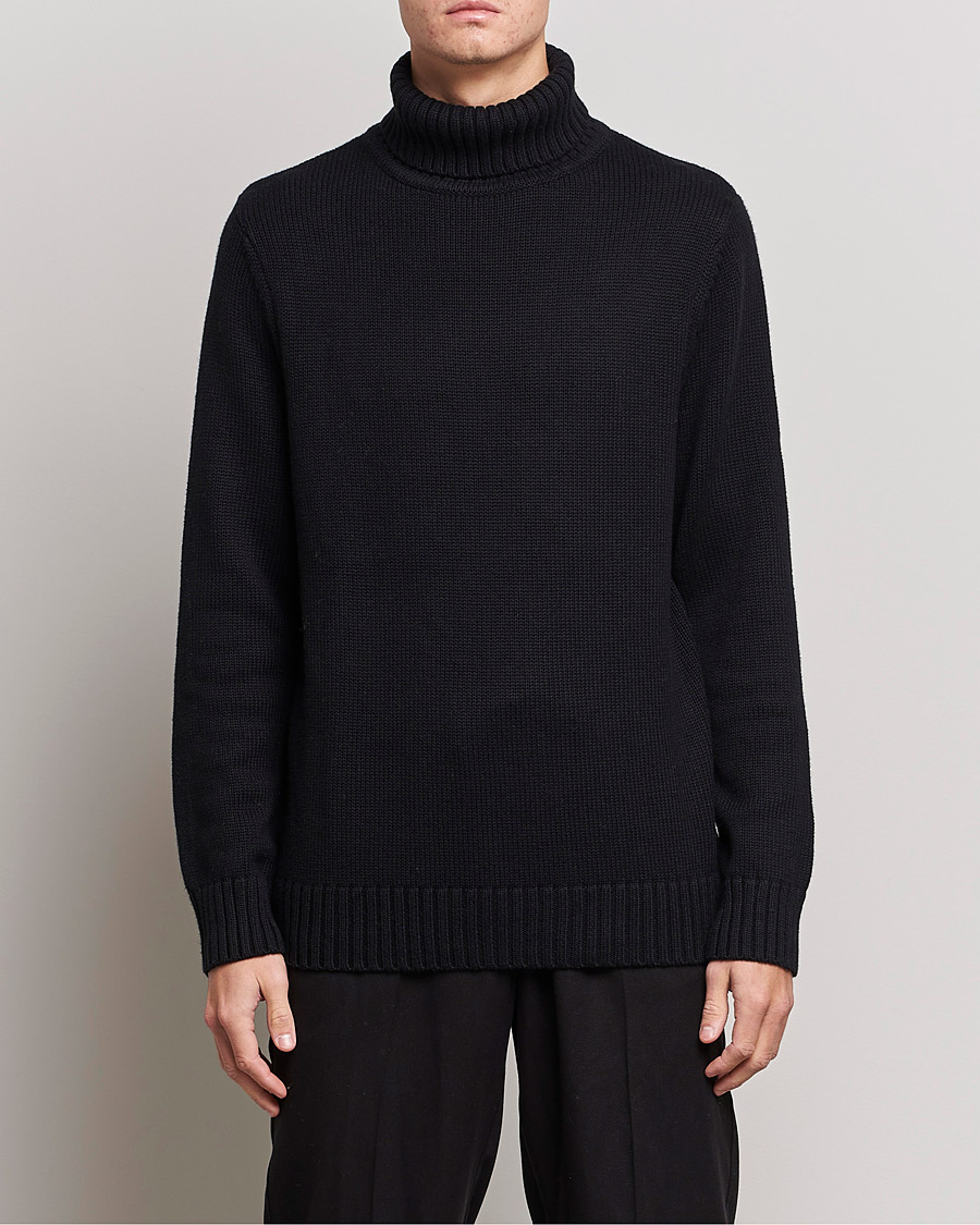 Herre | Klær | A Day's March | Forres Cotton/Cashmere Rollneck Black