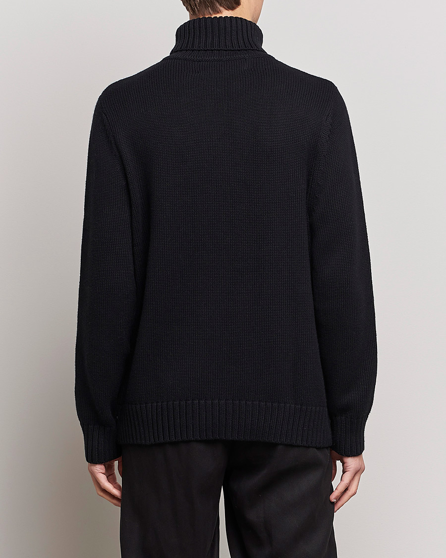 Herre | Gensere | A Day's March | Forres Cotton/Cashmere Rollneck Black