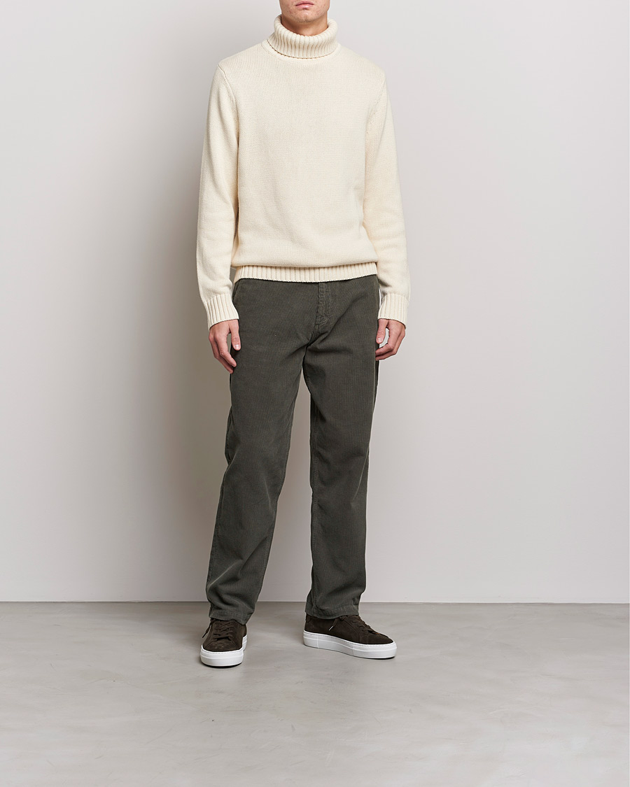 Herre | Gensere | A Day's March | Forres Cotton/Cashmere Rollneck Off White