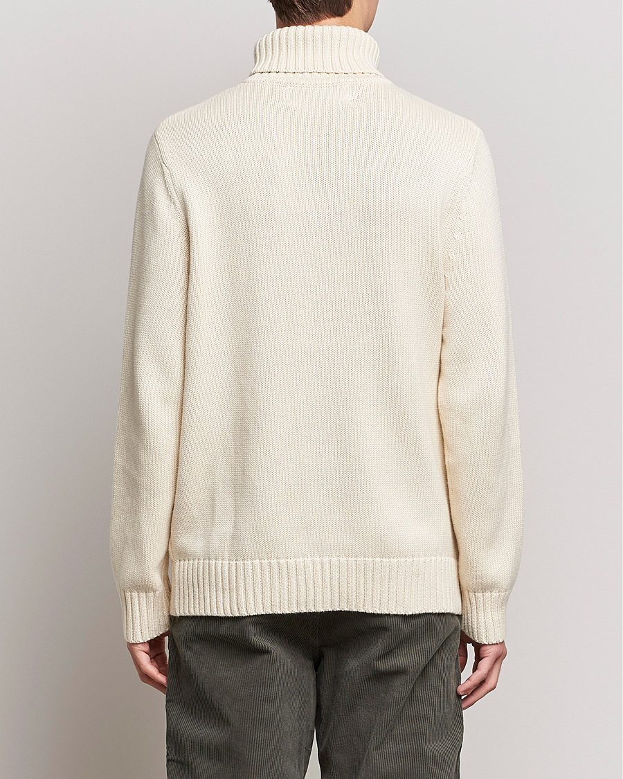 Herre | Gensere | A Day's March | Forres Cotton/Cashmere Rollneck Off White