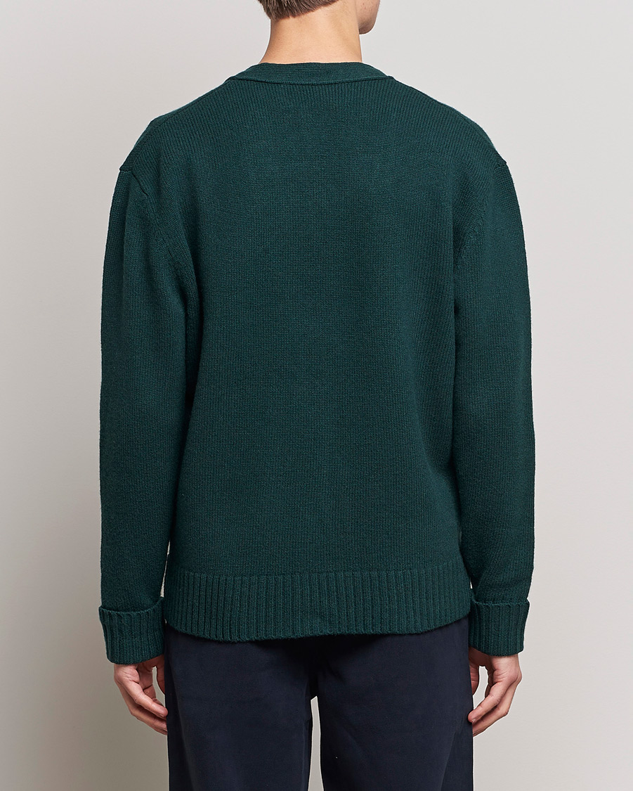 Herre | Gensere | A Day's March | Snag Lambswool Cardigan Bottle Green