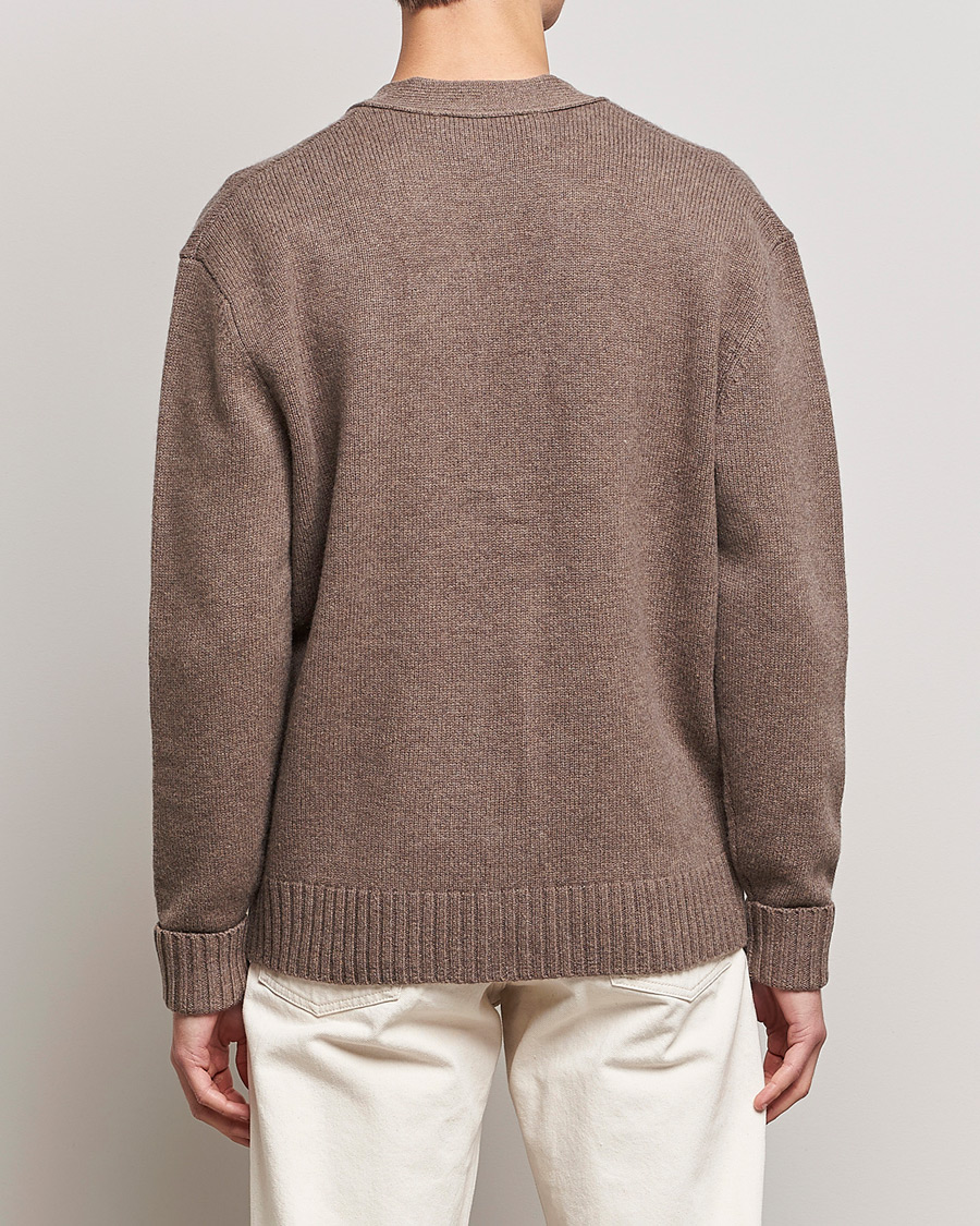 Herre | Gensere | A Day's March | Snag Lambswool Cardigan Taupe Melange