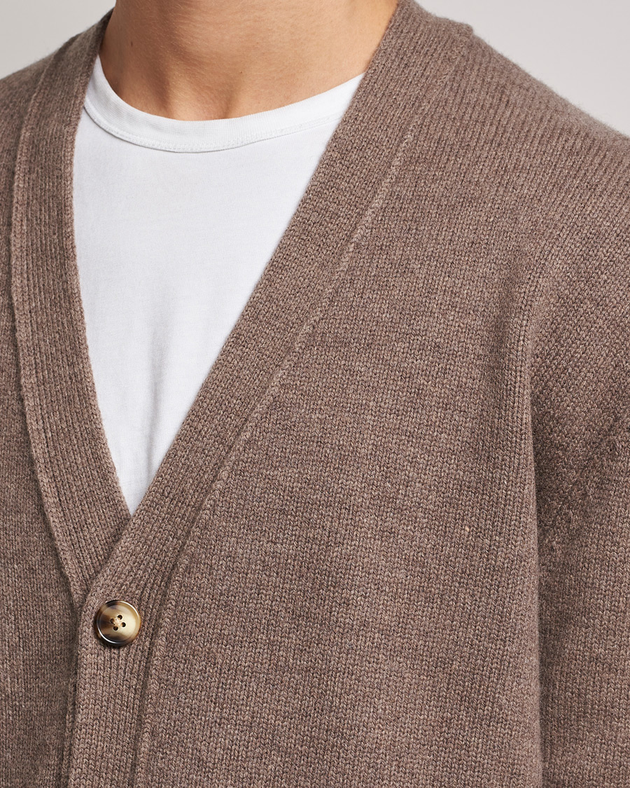 Herre | Gensere | A Day's March | Snag Lambswool Cardigan Taupe Melange