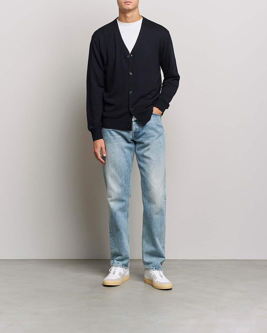Herre | Gensere | A Day's March | Oca Merino Cardigan Navy