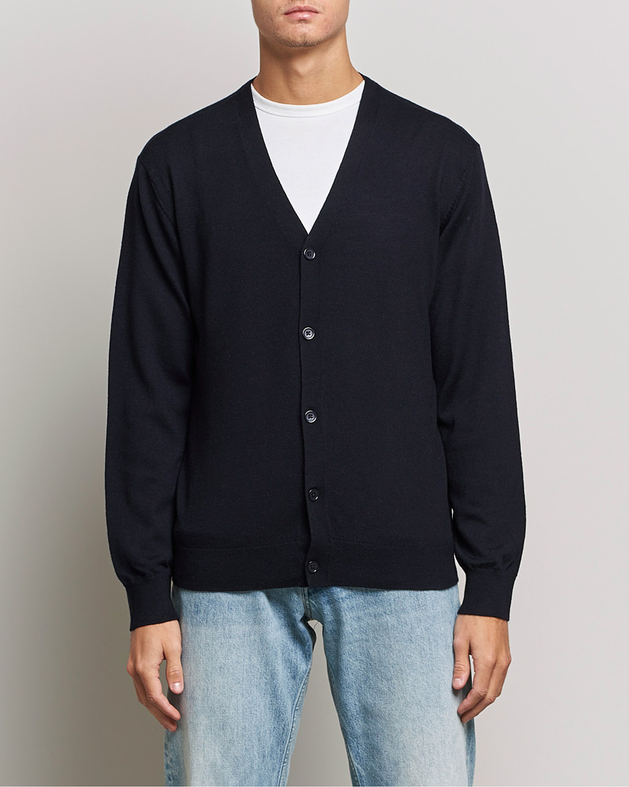 Herre | Gensere | A Day's March | Oca Merino Cardigan Navy