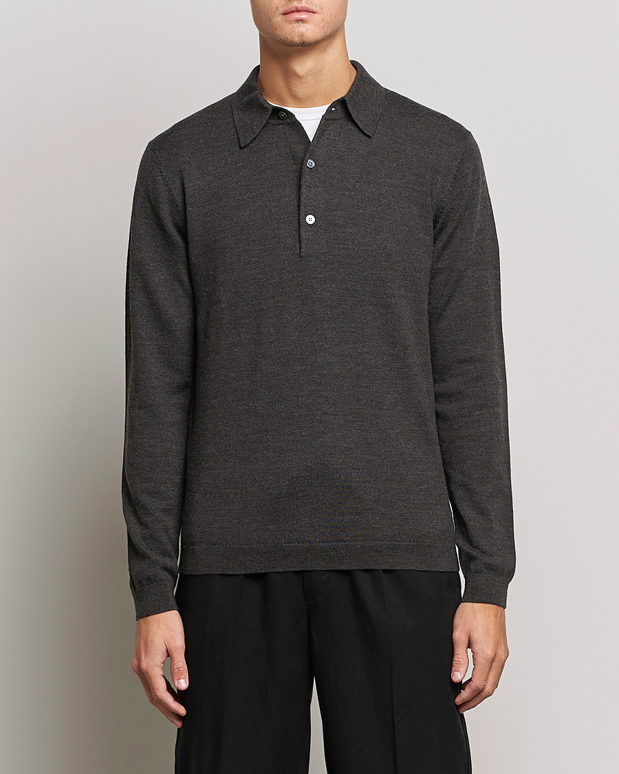 Herre | Gensere | A Day's March | Ambroz Merino Polo Java Brown