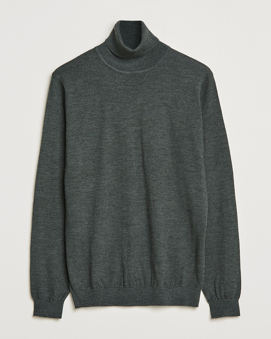 Herre | Gensere | A Day's March | Nela Merino Rollneck Moss Melange