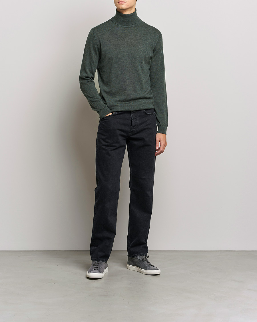 Herre | Gensere | A Day's March | Nela Merino Rollneck Moss Melange