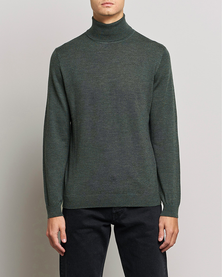 Herre | Gensere | A Day's March | Nela Merino Rollneck Moss Melange