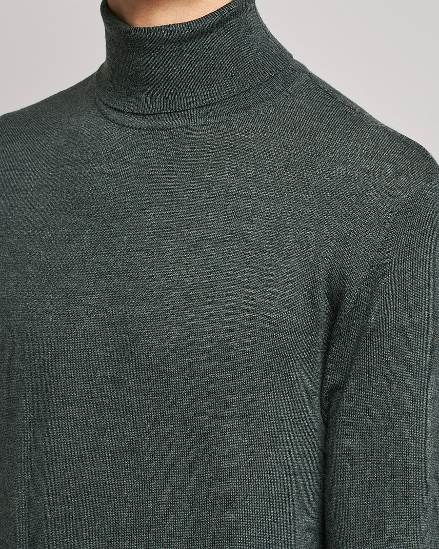 Herre | Gensere | A Day's March | Nela Merino Rollneck Moss Melange