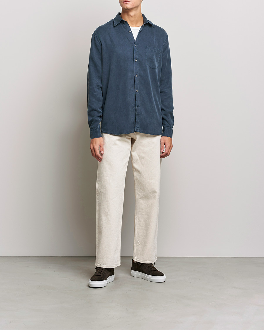 Herre | Skjorter | A Day's March | Daintree Tencel Shirt Navy