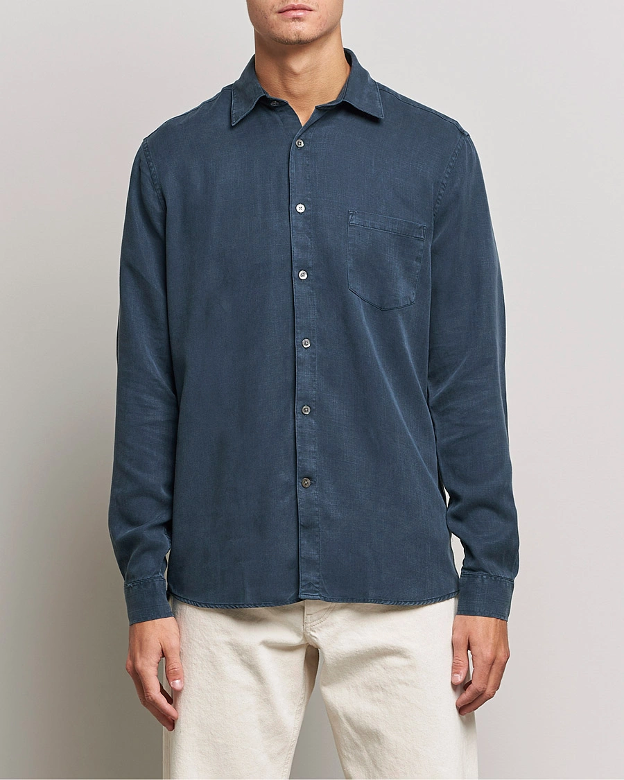 Herre | Klær | A Day's March | Daintree Tencel Shirt Navy