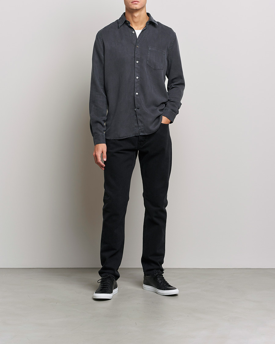 Herre | Under 1000 | A Day's March | Daintree Tencel Shirt Off Black