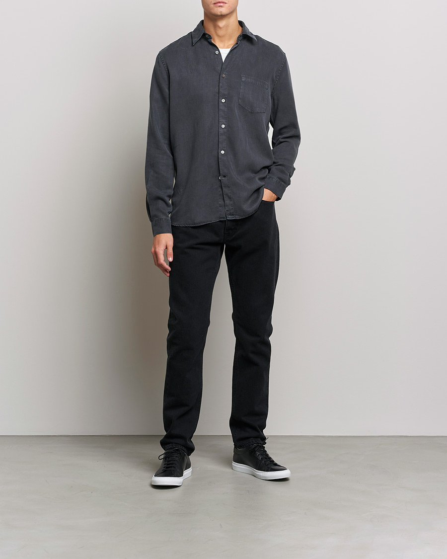 Herre | Skjorter | A Day's March | Daintree Lyocell Shirt Off Black