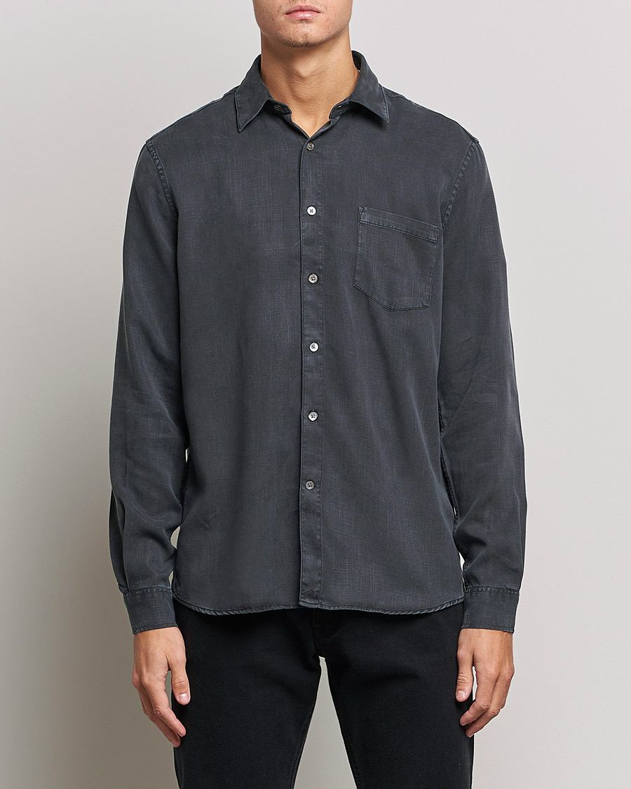 Herre | Skjorter | A Day's March | Daintree Lyocell Shirt Off Black