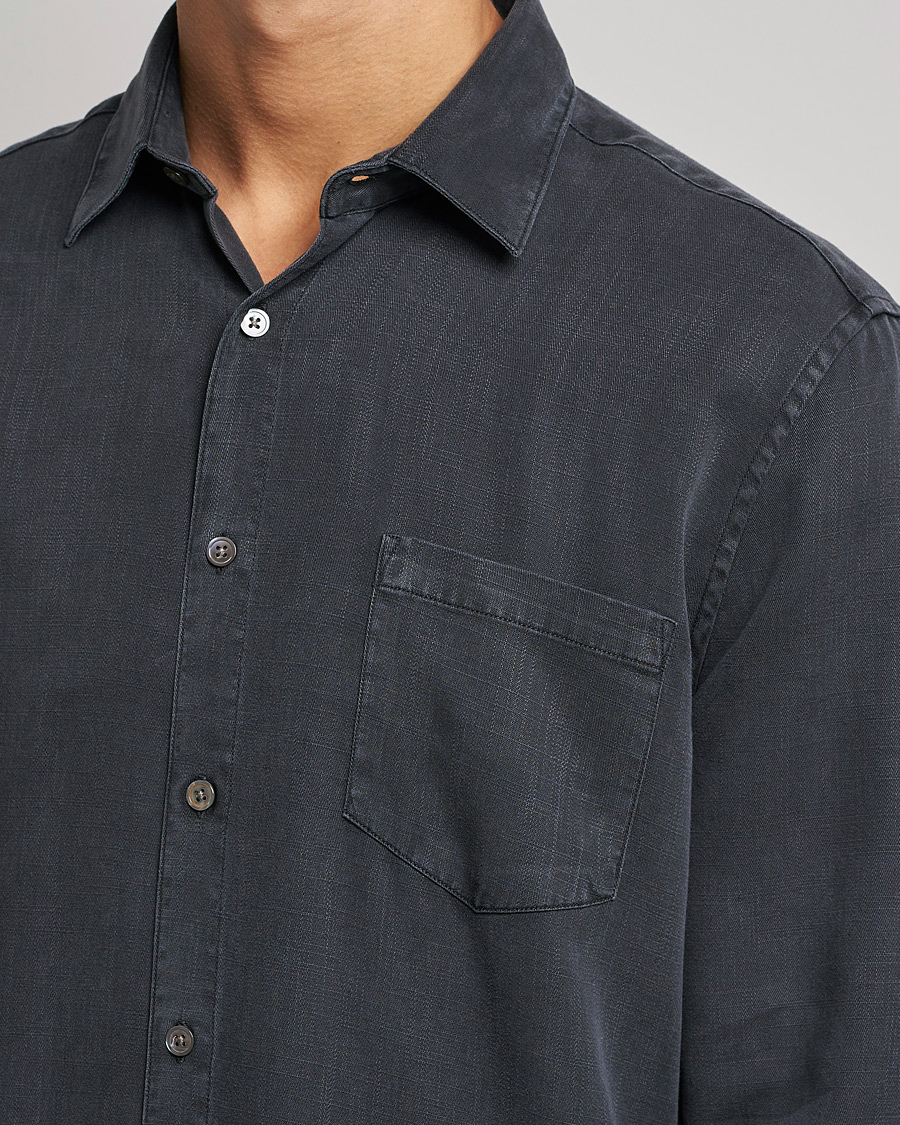 Herre | Skjorter | A Day's March | Daintree Lyocell Shirt Off Black
