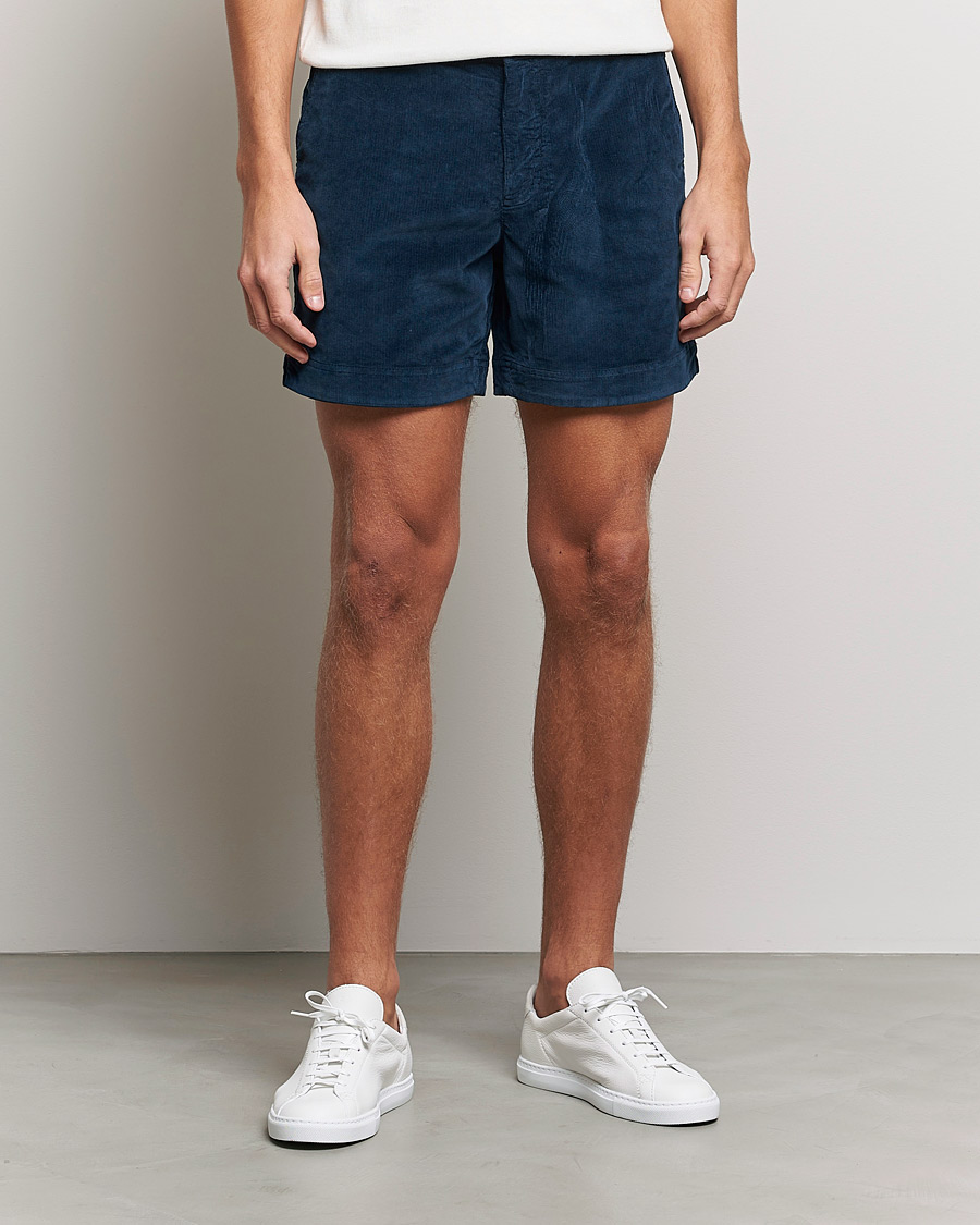 Herre | Shorts | Orlebar Brown | Bulldog Corduroy Drawcord Shorts Midnight Navy