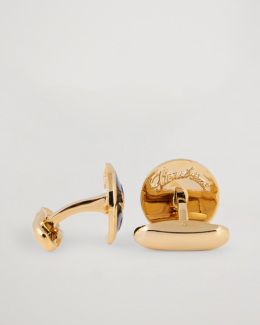 Herre | Mansjettknapper | Stenströms | Three Crown Cufflink Navy/Gold