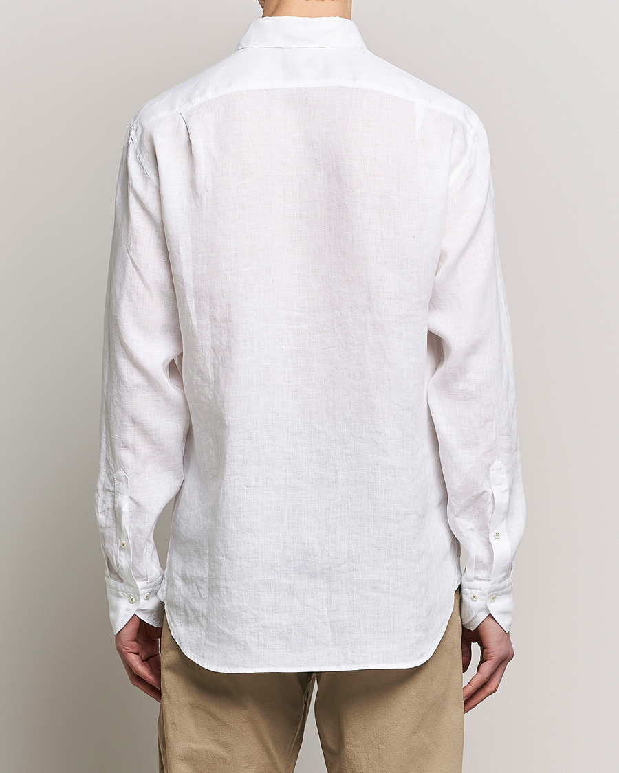 Herre | Skjorter | Stenströms | Fitted Body Cut Away Linen Shirt White