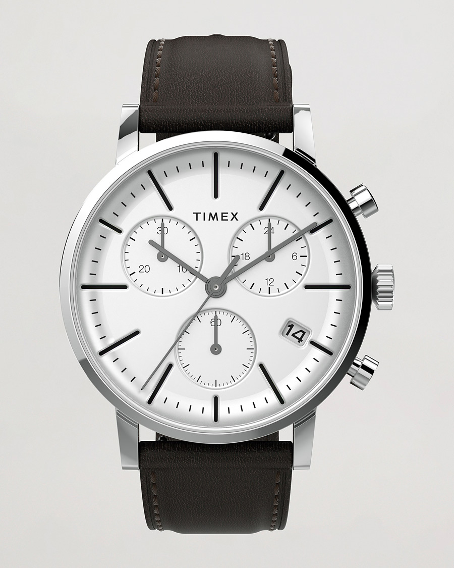 Herre | Timex Midtown Chronograph 40mm White Dial | Timex | Midtown Chronograph 40mm White Dial