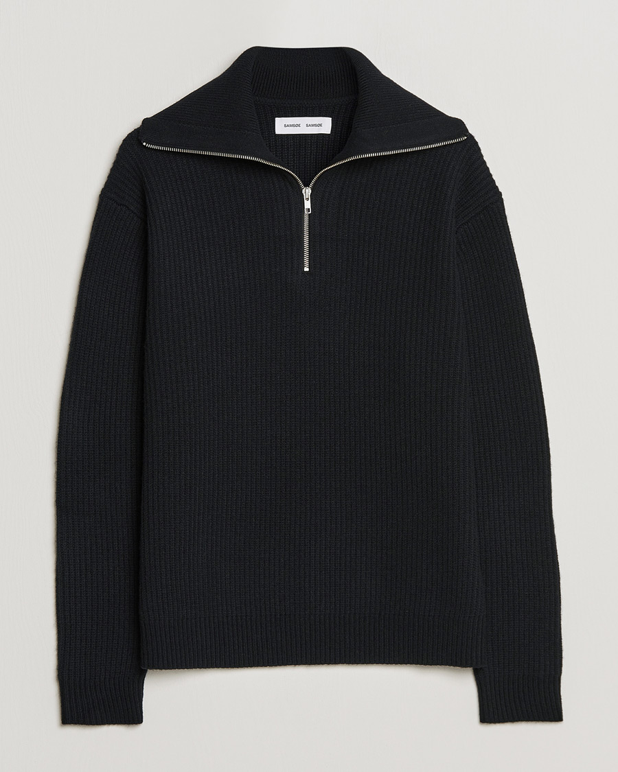 Herre | Gensere | Samsøe Samsøe | Samsøe & Samsøe Logan Zip Turtle Neck Black