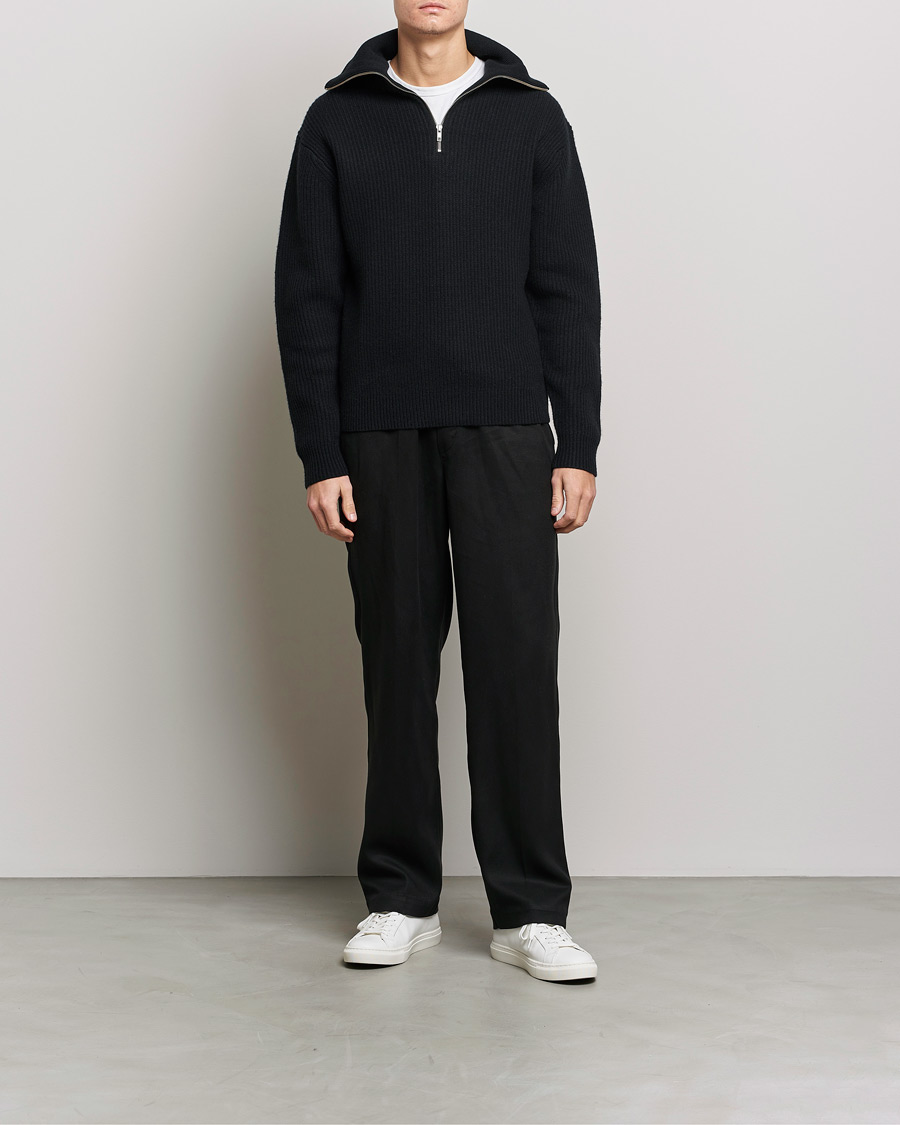 Herre | Gensere | Samsøe Samsøe | Samsøe & Samsøe Logan Zip Turtle Neck Black