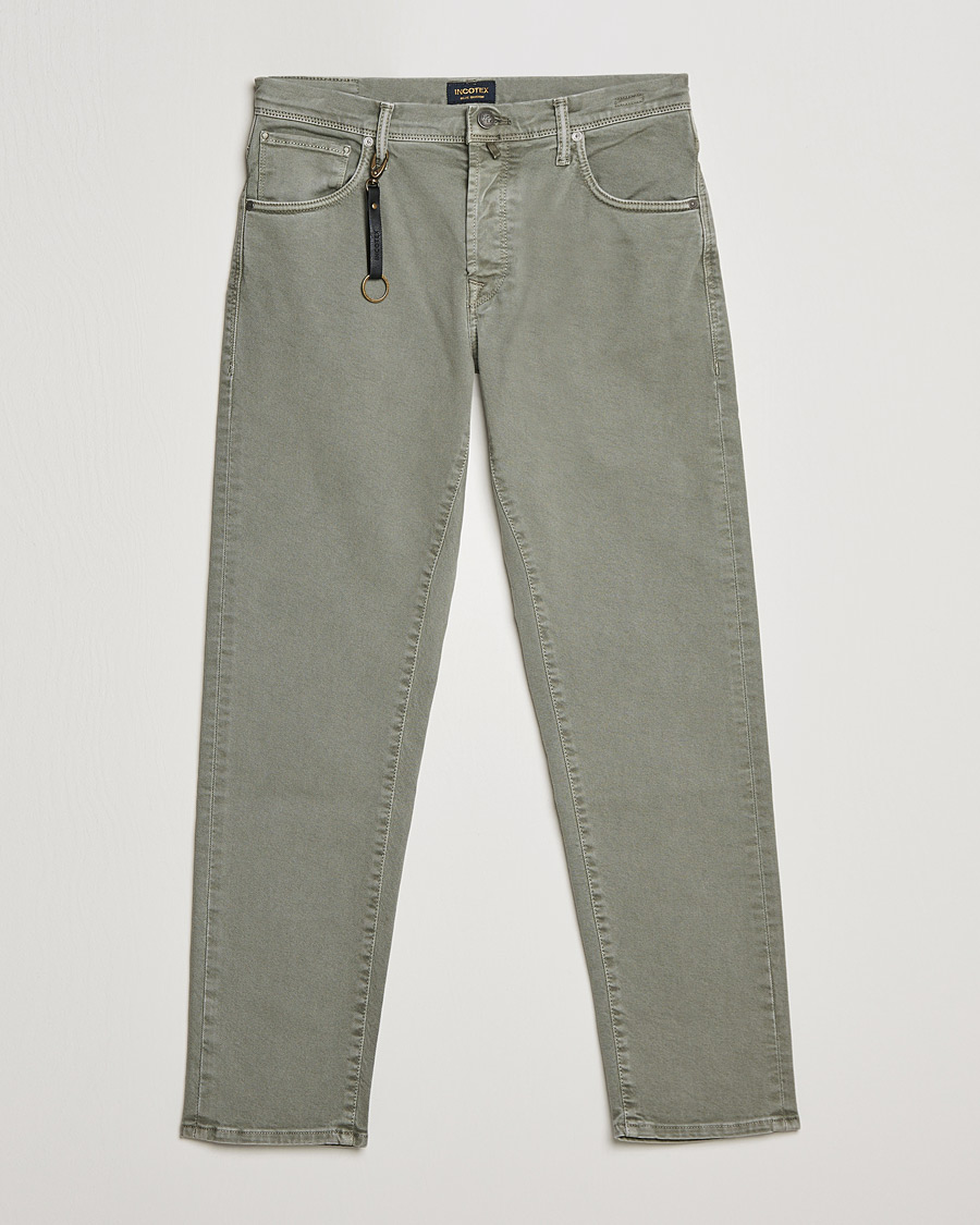 Herre | Bukser | Incotex | Bull Denim 5-Pocket Pants Green