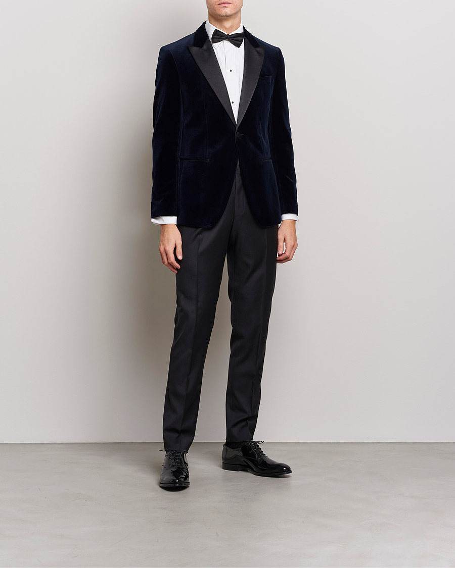 Herre | Dressjakker | BOSS | Hutson Velvet Tuxudo Jacket Dark Blue