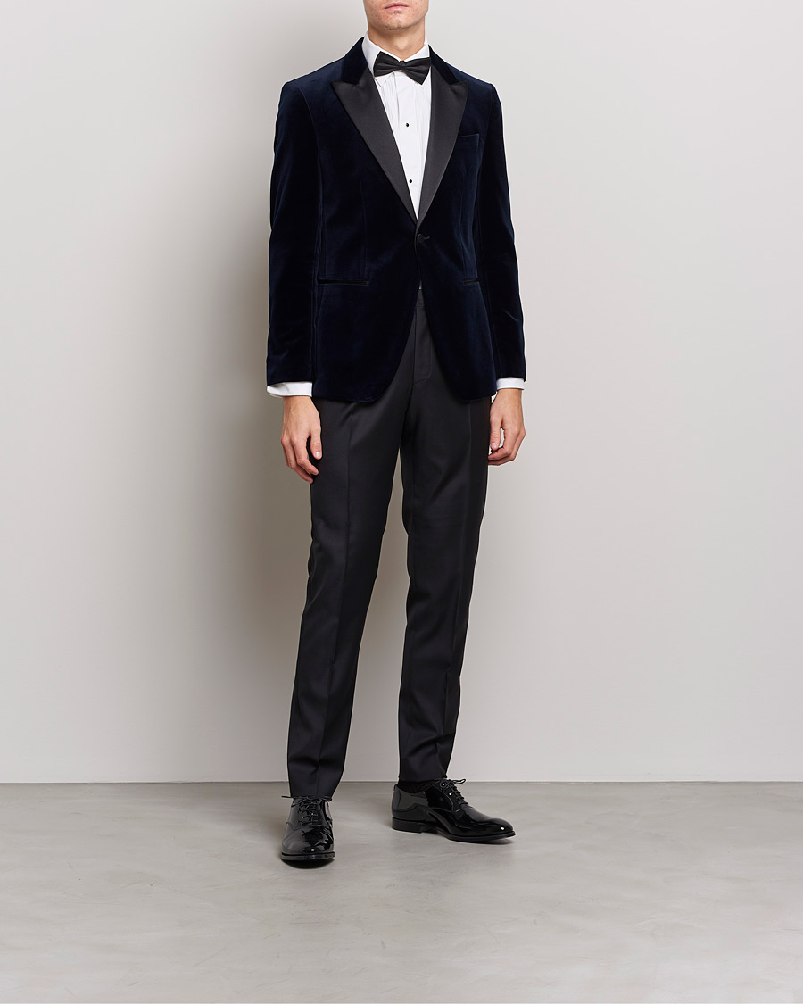 Herre | Dressjakker | BOSS BLACK | Hutson Velvet Tuxedo Blazer Dark Blue