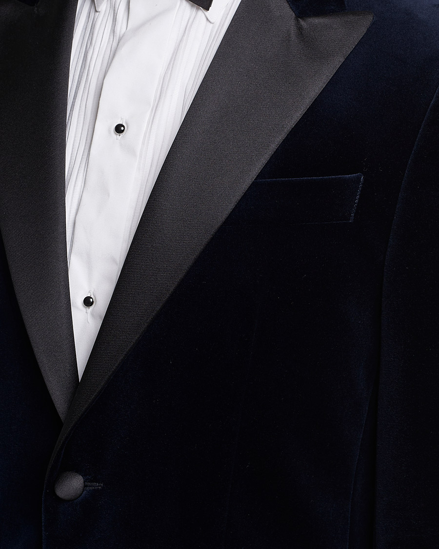 Herre | Dressjakker | BOSS BLACK | Hutson Velvet Tuxedo Blazer Dark Blue