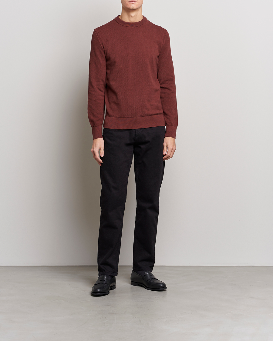 Herre | Gensere | BOSS BLACK | Ecaio Knitted Structured Sweater Medium Brown