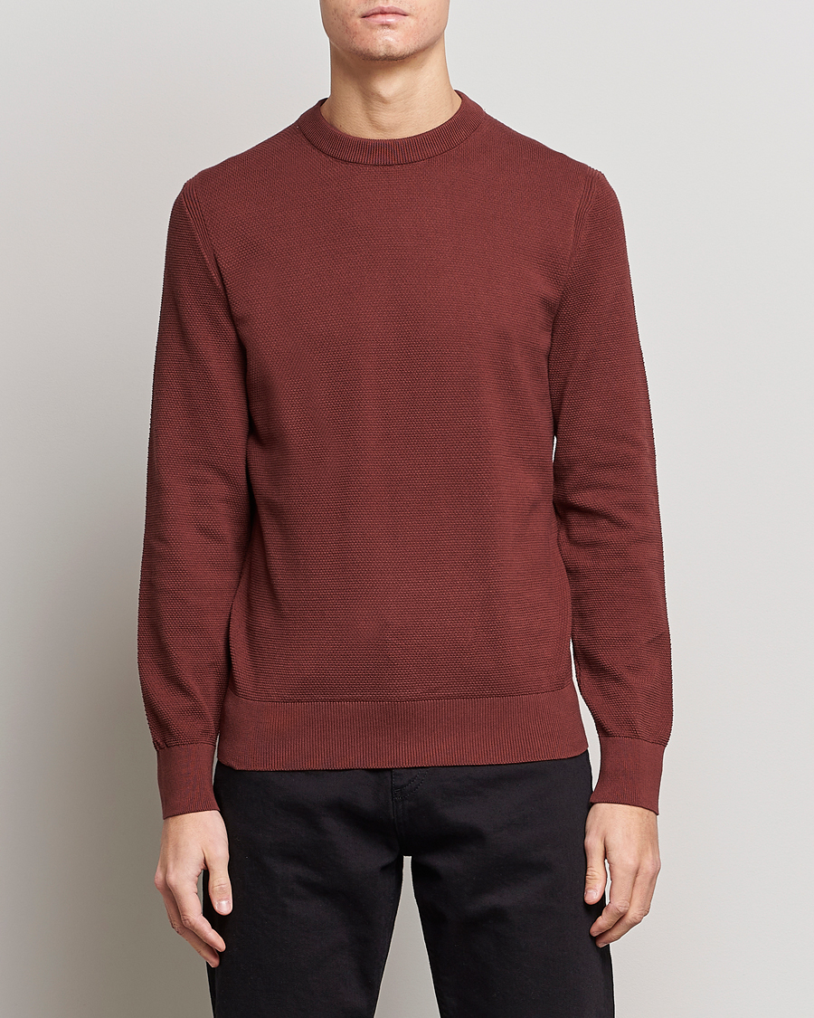 Herre |  | BOSS | Ecaio Knitted Structured Sweater Medium Brown