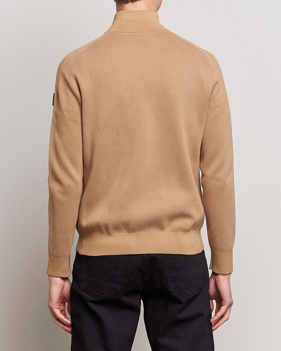 Herre | Gensere | BOSS BLACK | Fisio Knitted Full Zip Medium Beige