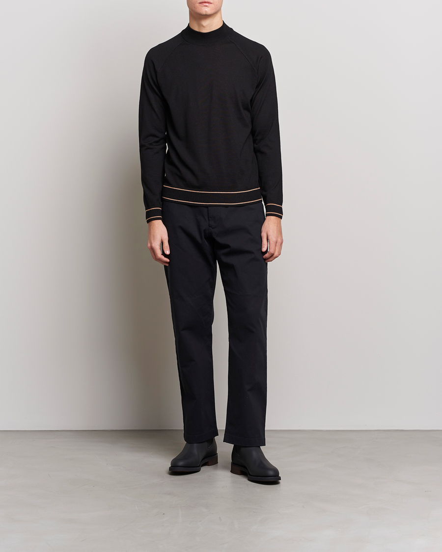 Herre |  | BOSS | Favino Knitted Mock Neck Sweater Black